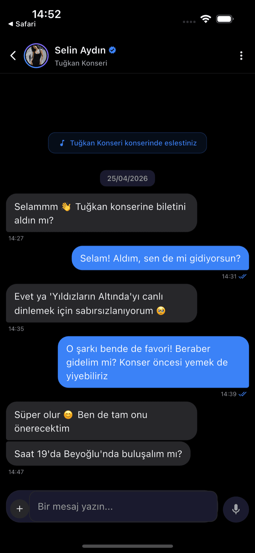 RitimMatch Sohbet ekranı