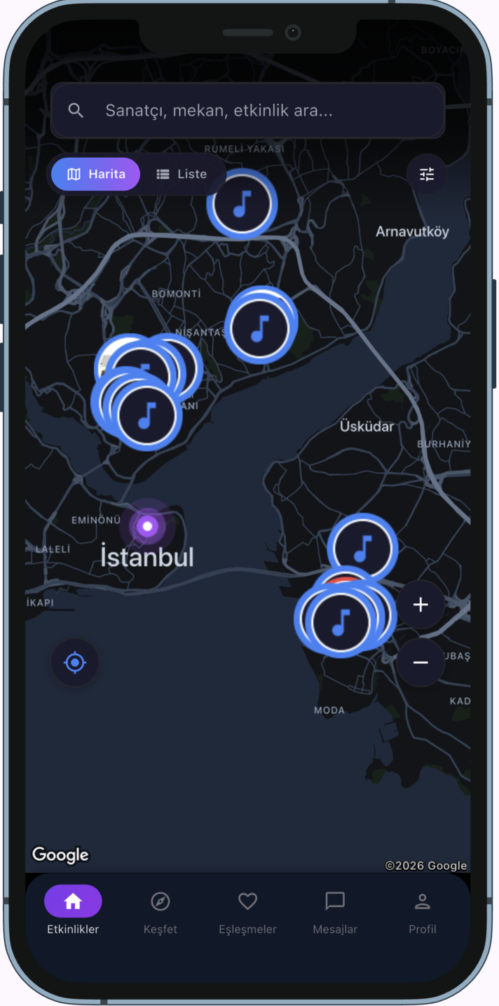 RitimMatch Harita Ekranı
