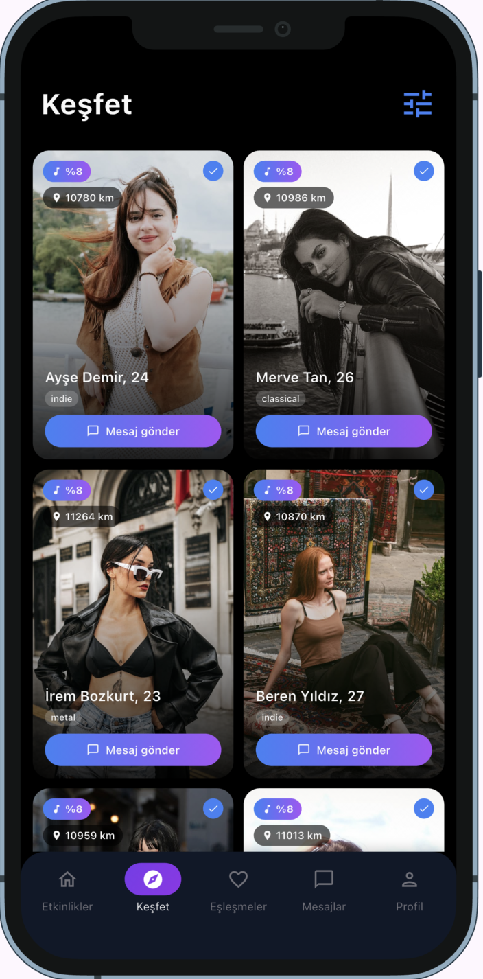 RitimMatch Keşfet Ekranı